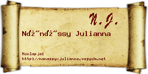 Nánássy Julianna névjegykártya